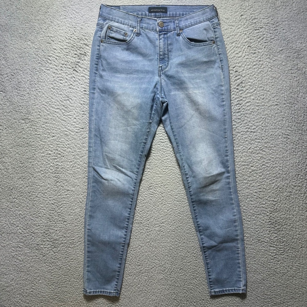 Aeropostale High‎ Waisted Jegging Light Wash Blue Skinny Jeans Size 8 Regular